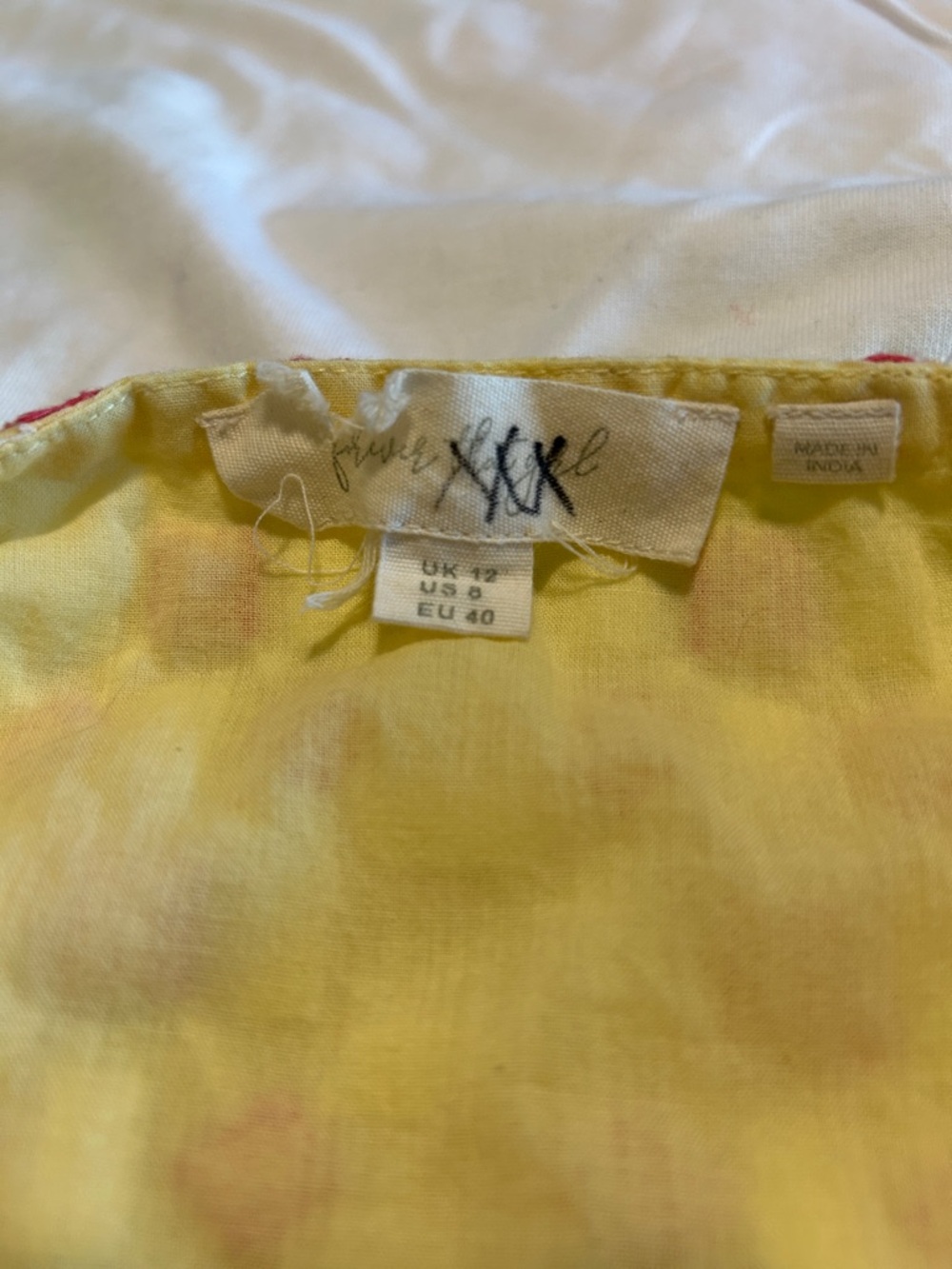 Free People Yellow and Cream Textured Peplum Top - Picture 7 of 8